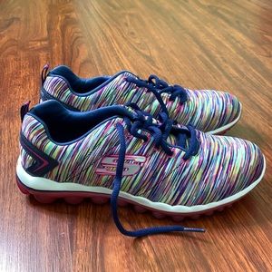 Skechers women size 7 shoes sneakers walking 12108 multicolor memory foam